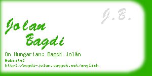 jolan bagdi business card