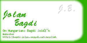 jolan bagdi business card
